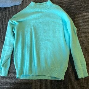 SHEIN Blue Cowl Neck Sweater Relaxed Fit